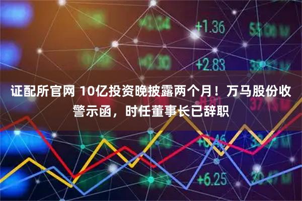 证配所官网 10亿投资晚披露两个月！万马股份收警示函，时任董事长已辞职