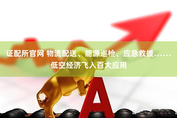 证配所官网 物流配送、能源巡检、应急救援……低空经济飞入百大应用