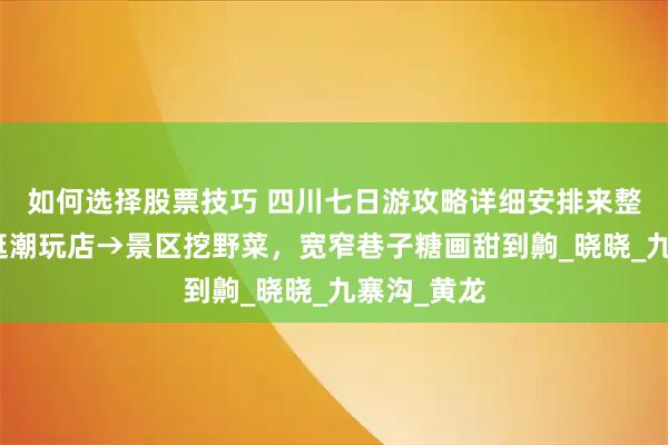 如何选择股票技巧 四川七日游攻略详细安排来整活！市区逛潮玩店→景区挖野菜，宽窄巷子糖画甜到齁_晓晓_九寨沟_黄龙